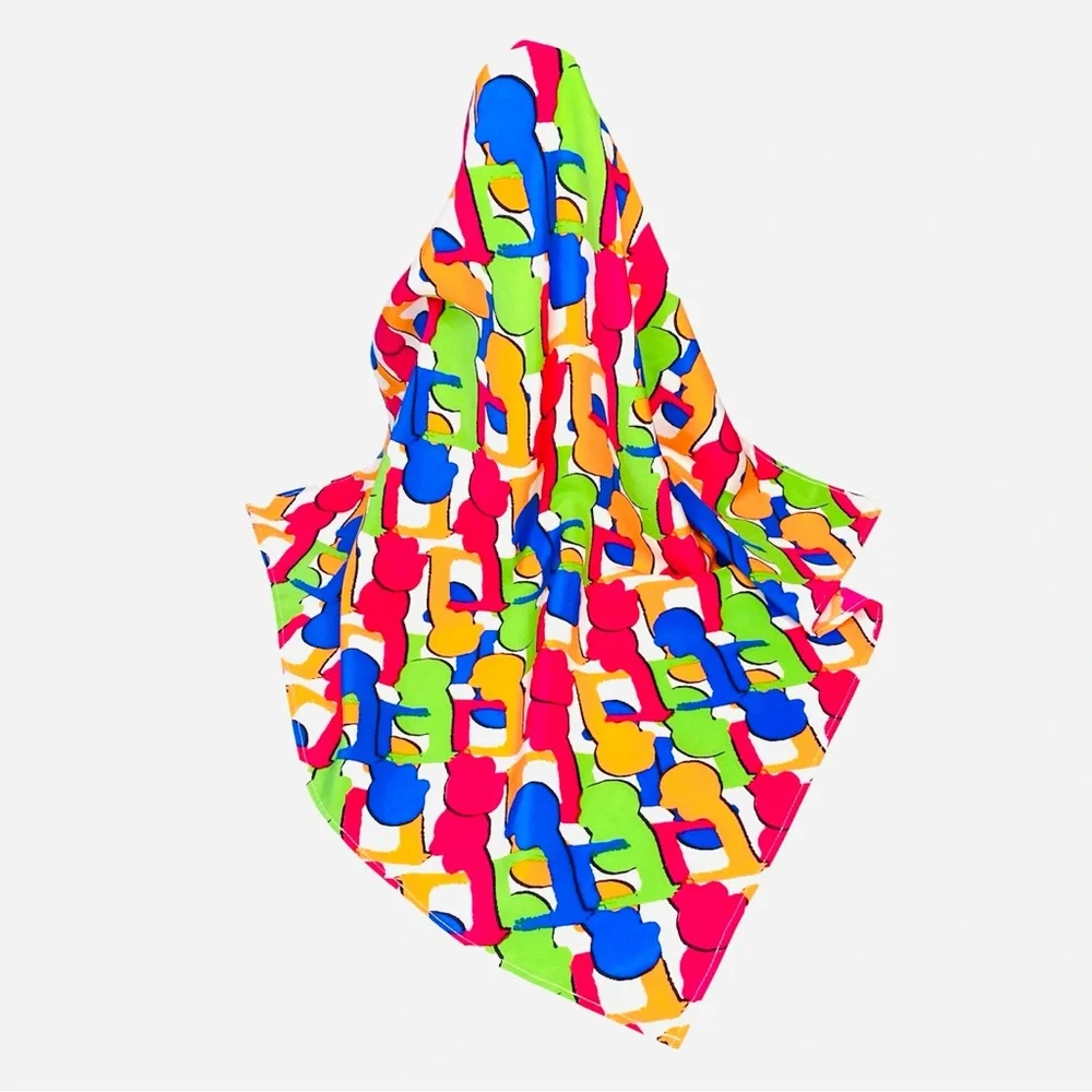NWT SILKLETTE ‘Conversations’ 100% Fine Silk Kerchief Scarf MULTICOLOR